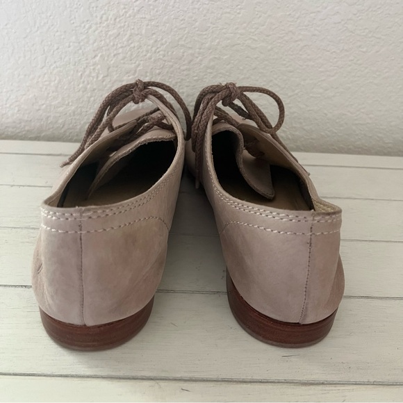 Frye Jillian Oxford Nubuck Leather Beige Shoes Loafers - Picture 6 of 10